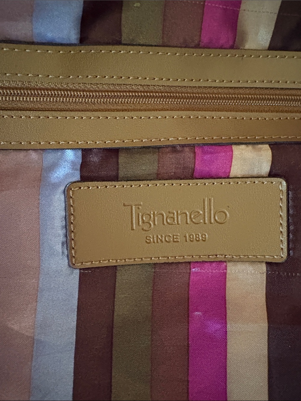Tignanello Tan Leather Hobo Shoulder Bag Large Slouchy Boho Satchel - Picture 3 of 11